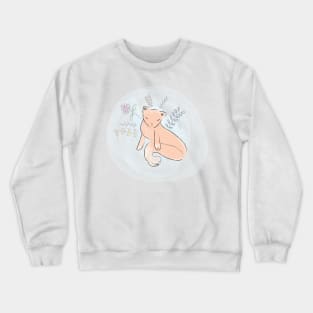 Cute Fox with Flowers Crewneck Sweatshirt